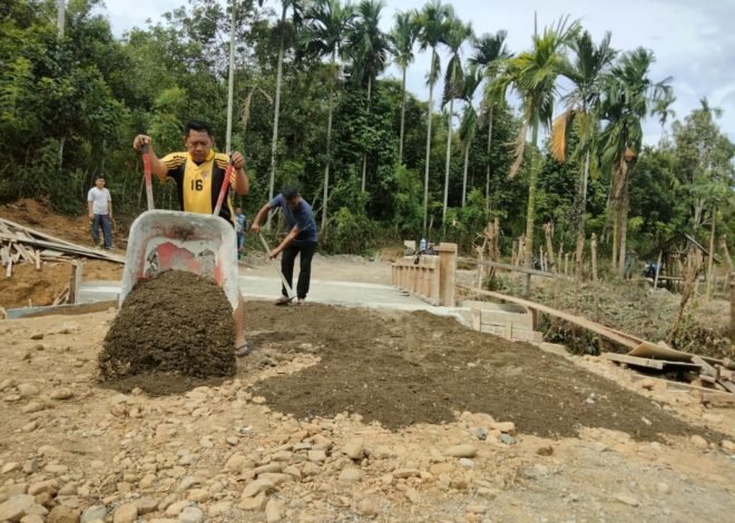 Satgas TMMD Ke-129 Kodim 0102/Pidie Percepat Penyelesaian Oprit Jembatan, Akses Petani Segera Lebih Lancar