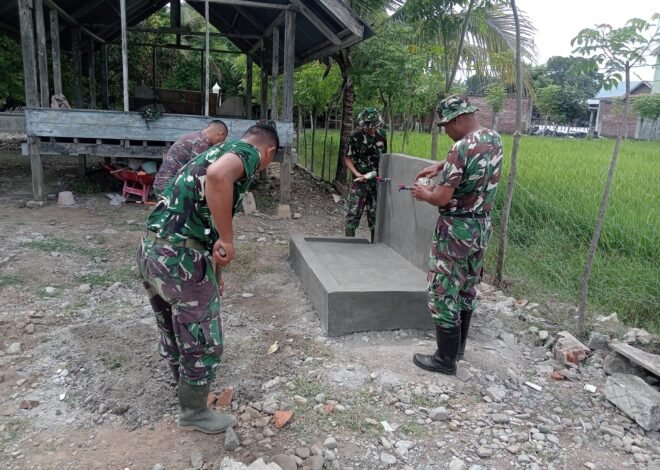 Tempat Wudu TMMD Ke-129 Kodim 0102/Pidie Rampung, Lengkapi Fasilitas Air Bersih untuk Jamaah Meunasah