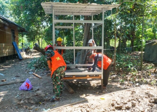Pemasangan Rumah MCK Sasaran 4 Dikebut, Satgas TMMD Ke-129 Tingkatkan Sanitasi Warga Desa Bandaraya