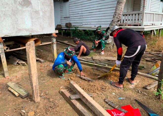 Wujudkan Hunian Layak, Satgas TMMD ke-129 Kodim 1206/Putussibau Mulai Geber Pengerjaan Sasaran RTLH