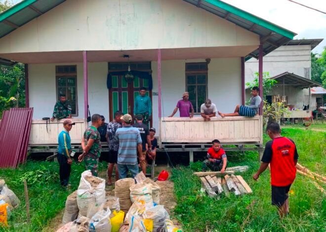 Kekompakan Bersama Warga”, Satgas TMMD Kodim 1206/Putussibau Mulai Bangun MCK untuk Warga Dusun Belatung