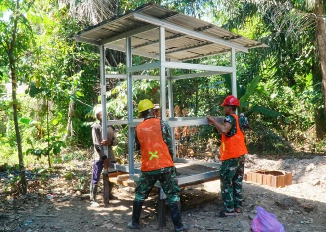 Rumah MCK Sasaran 4 Mulai Terpasang, TMMD Ke-129 Wujudkan Lingkungan Sehat di Desa Bandaraya