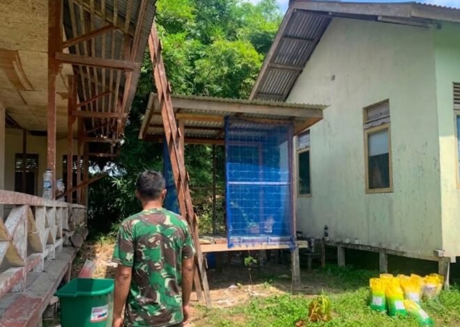 Pembangunan MCK Pada TMMD Regtas ke-129 Kodim 1206/Putussibau Titik Kedua Di Dusun Belatung Mencapai 50 Persen, Kades Belatung Berikan Apresiasi