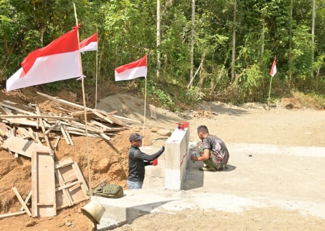 Satgas TMMD Padukan Pembangunan dan Nasionalisme di Desa Lhok Panah