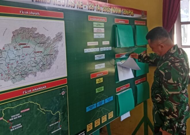 Persiapan Sambut Tim Wasev, Kasiter Korem 121/Abw Tinjau Posko TMMD Ke-129 Kodim 1206/Putussibau
