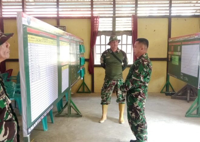 Pastikan Data dan Sasaran TMMD Siap Dievaluasi, Kasiter Korem 121/Abw Cek Posko TMMD Ke-129 Putussibau