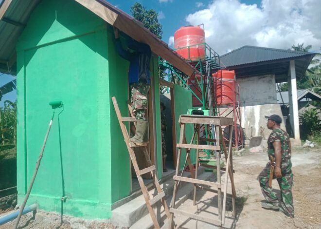 Finishing MCK TPU Lhok Panah Dikebut, Satgas TMMD Pastikan Kualitas Sebelum Penutupan