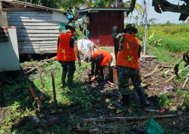 Satgas TMMD Ke-129 Mulai Bangun MCK Sasaran 1, Pembuatan Kuda-Kuda Jadi Tahap Awal