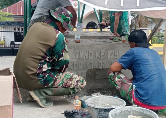 Satgas TMMD ke-129 Kodim 1407/Bone Buat Prasasti Jambanisasi di Kelurahan Maroanging