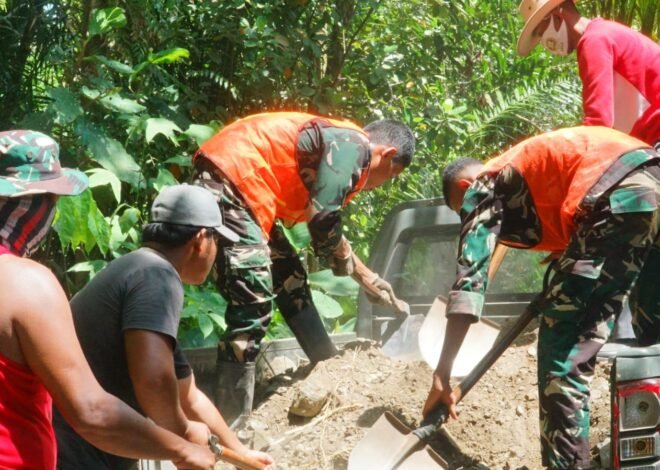 Satgas TMMD dan Warga Bersatu Percepat Peningkatan Jalan 1,2 Kilometer di Desa Bandaraya