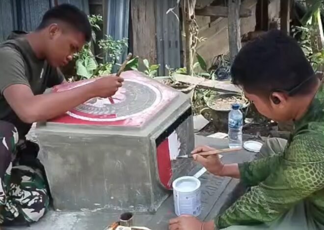 Pembuatan Prasasti RTLH di Bone, Satgas TMMD Tunjukkan Komitmen Sosial