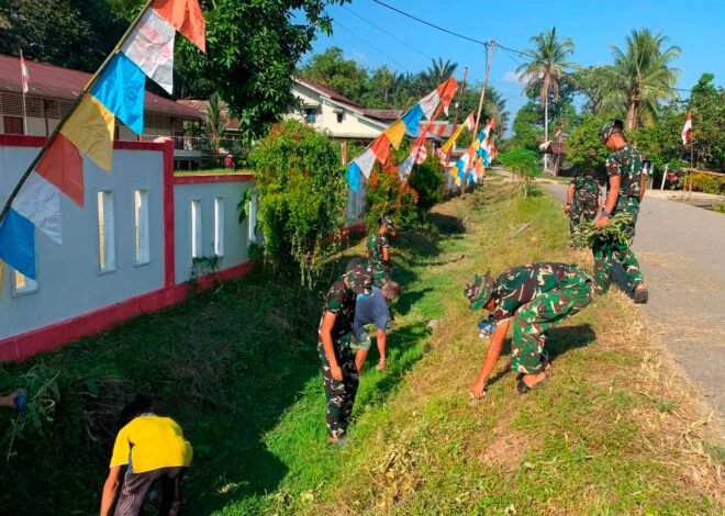 Peduli Kesehatan Warga, Satgas TMMD Ke-129 Kodim 1206/Putussibau Ajak Masyarakat Jaga Kebersihan Lingkungan