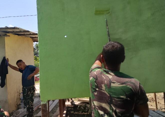Dari Kuas dan Cat untuk Kenyamanan Jamaah, Satgas TMMD Ke-129 Sempurnakan MCK Masjid Al-Hidayah