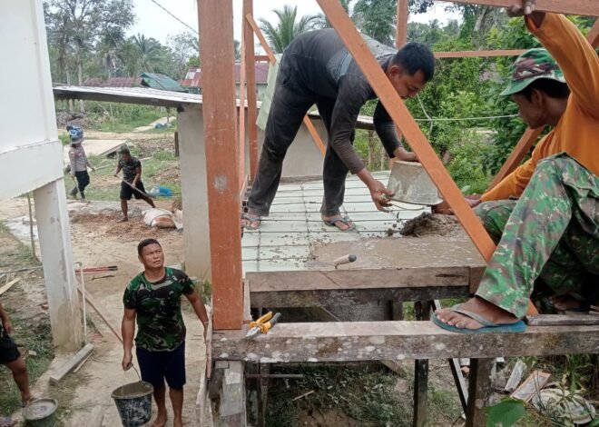 Bahunya TNI, Warga dan Polri, Pengecoran Tandon Air Jadi Bukti Kuat Gotong Royong di Lokasi TMMD