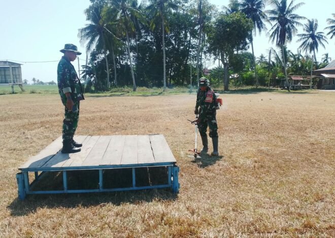 Jelang Penutupan TMMD Ke-129, Satgas Kodim 1404/Pinrang Berbenah Siapkan Lapangan Upacara