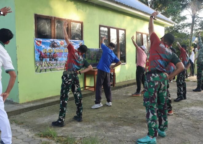 Olahraga Bersama Awali Aktivitas Satgas TMMD Ke-129, Jaga Kebugaran Demi Maksimalkan Pengabdian
