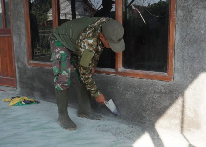 Bahu-Membahu Perindah Tempat Ibadah, Sentuhan Tangan Dingin Sertu Jainur dan Warga Percantik Mushola Desa Tlemang
