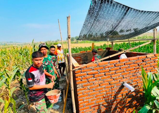 ​Tak Sekedar Slogan, Kemanunggalan TNI dan Rakyat di Satgas TMMD Ke-129 Kodim 0812/Lamongan Bahu-Membahu Membangun Desa Tlemang
