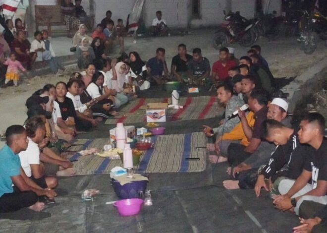 Satu Nampan Penuh Kehangatan: Warga Desa Tlemang dan Satgas TMMD Kodim 0812/Lamongan Gelar Tasyukuran Jelang Penutupan