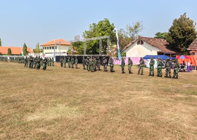 Sambut Puncak Purna Tugas, Kodim 0812/Lamongan Gelar Gladi Kader Upacara Penutupan TMMD 129 di Pasarlegi