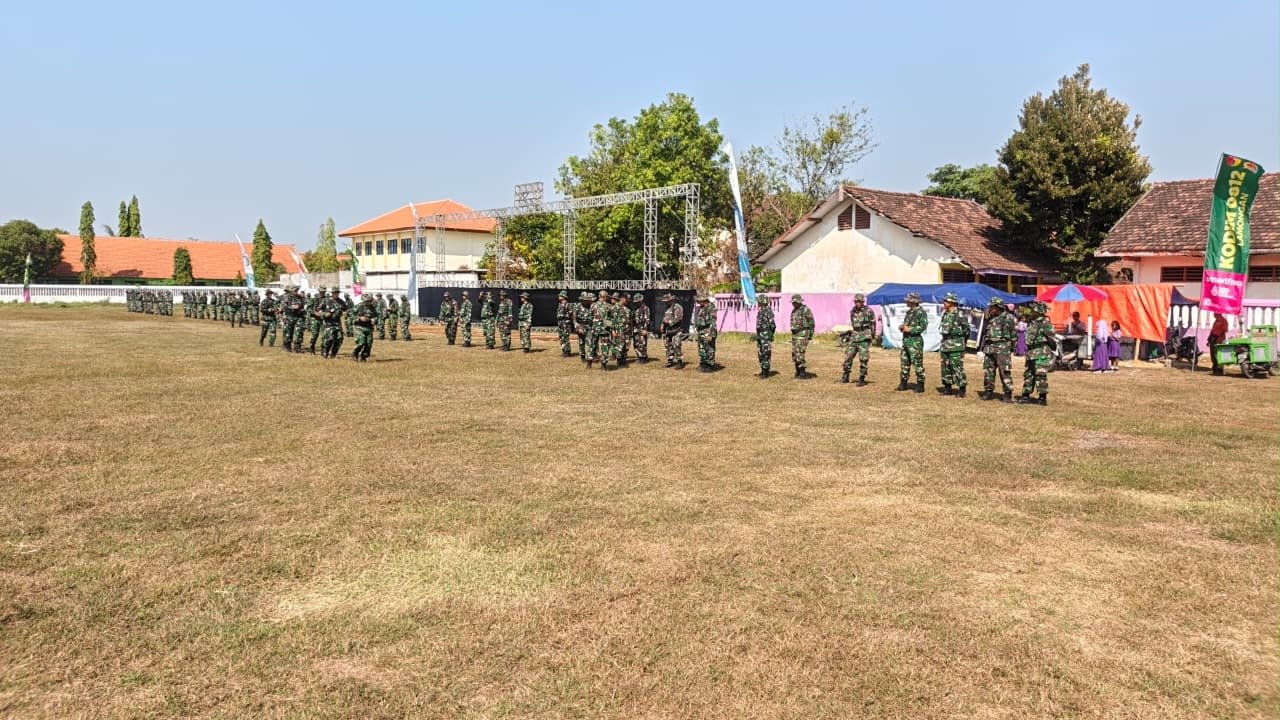 Sambut Puncak Purna Tugas, Kodim 0812/Lamongan Gelar Gladi Kader Upacara Penutupan TMMD 129 di Pasarlegi