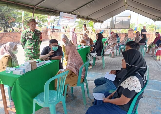 Sinergi TNI dan Puskesmas Bunder, TMMD ke-129 Kodim 0620/Kabupaten Cirebon Gelar Pengobatan Gratis