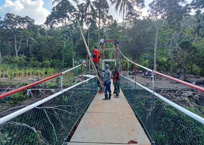 Jembatan Gantung Pattuku-Lemo Dilengkapi Prasasti, Tandai Tuntasnya Sasaran TMMD ke-129