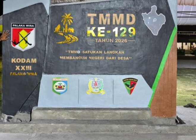 Gapura TMMD Ke-129 Jadi Ikon Baru di Kepulauan Umbele