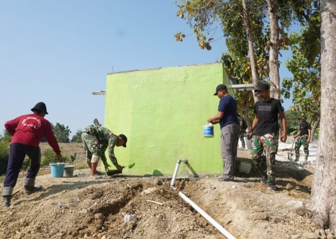 Bikin Suasana Adem dan Asri, Tampilan Warna Hijau Muda Tandon Air Dusun Bakon Karya Satgas TMMD 129 Memikat Hati Warga