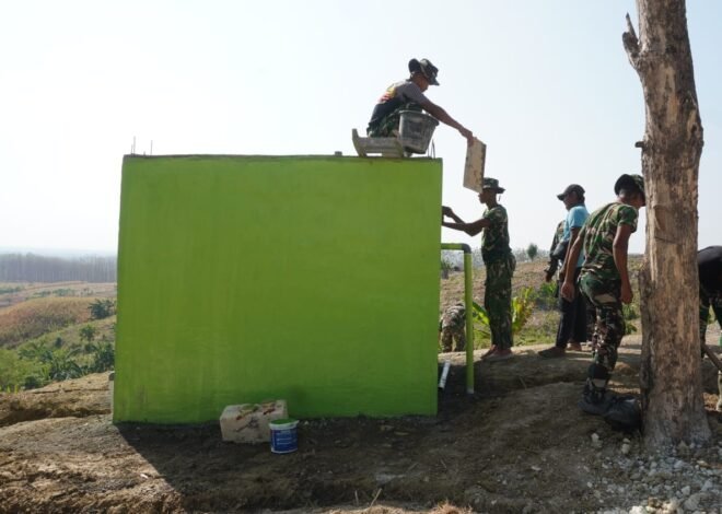 ​Dukung Kebutuhan Pokok Warga, Satgas TMMD Ke-129 Bangun Tandon Air Bersih di Desa Tlemang