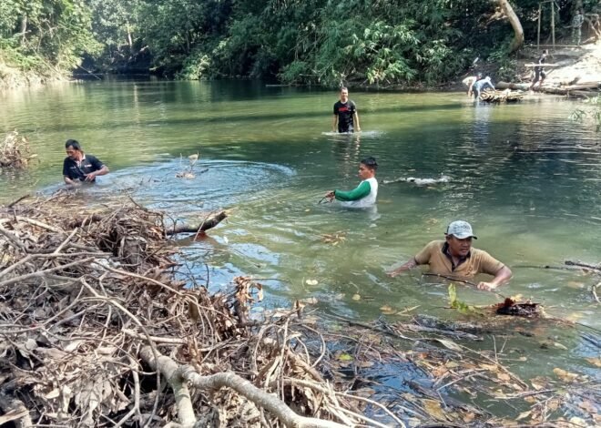 Koptu Agus Nawang dan Satgas TMMD Lakukan Pembersihan Jembatan Gantung