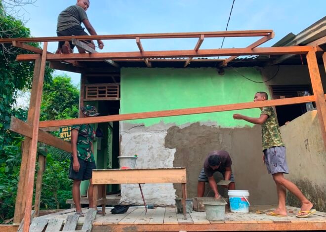 Kejar Target hingga Tuntas, Satgas TMMD Regtas Ke-129 Kebutan Finishing Teras RTLH Bapak Dedi Dores