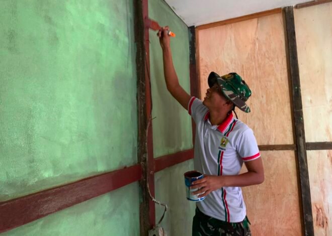 Selangkah Lagi Tuntas, RTLH Ibu Marsiana Memasuki Tahap Akhir Finishing TMMD Regtas Ke-129 Kodim 1206/Putussibau