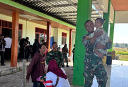 Keceriaan Anak-Anak Warnai Kegiatan Satgas TMMD 129 Bojonegoro di Balai Desa Kesongo