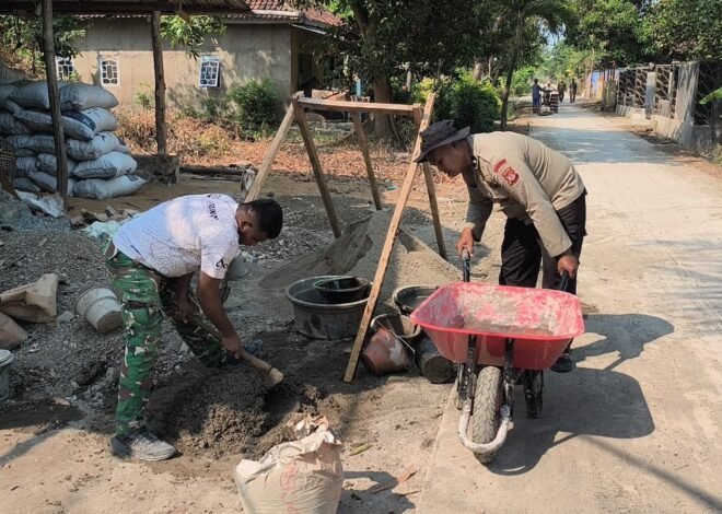 Kebersamaan Jadi Kekuatan, TNI-Polri Bersama Warga Kompak Sukseskan TMMD ke-129 di Desa Luwung Kencana
