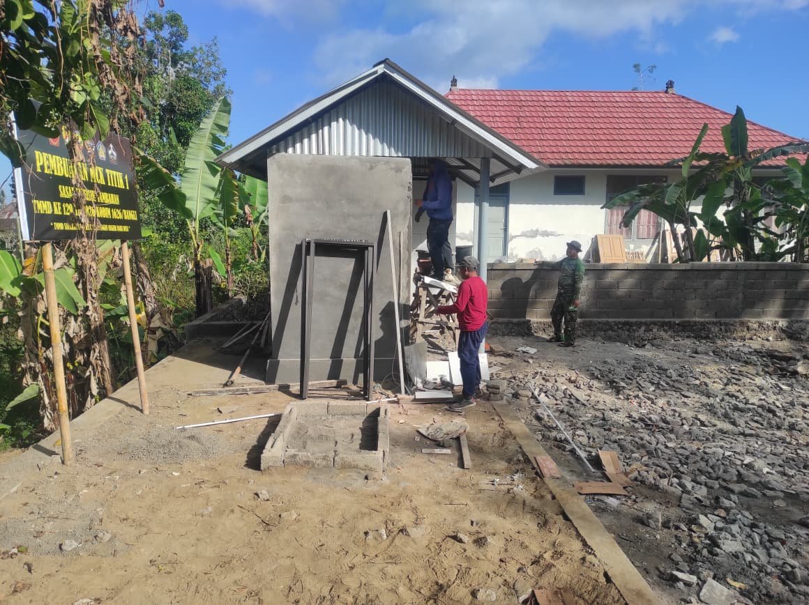Antusiasme Warga Dorong Percepatan Pembangunan MCK TMMD Ke-129 Kodim 1626/Bangli
