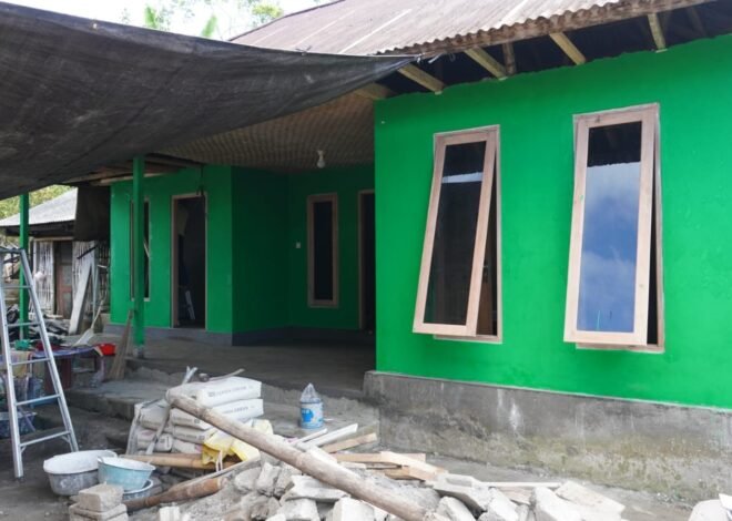 Pengecatan Interior RTLH Bapak Wayan Pasta Dikebut Demi Kenyamanan Penghuni