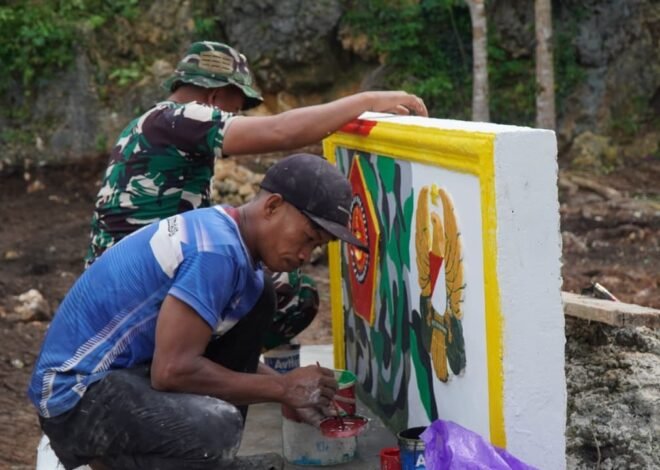 Gapura TMMD Jadi Penanda Pengabdian Satgas di Pulau Umbele