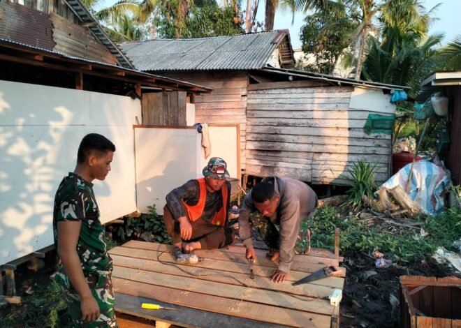 Satgas TMMD Ke-129 Kebut Pembangunan MCK, Fokus Pasang Lantai dan Dirikan Bangunan