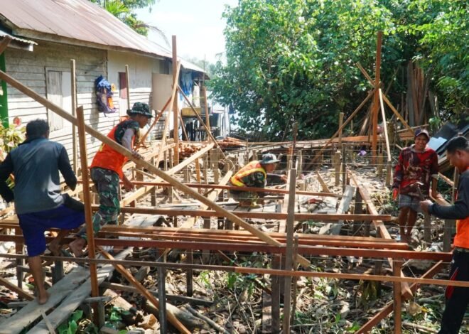 Pengerjaan RTLH Sasaran 4 TMMD Ke-129 Masuki Tahap Pemasangan Kerangka Lantai
