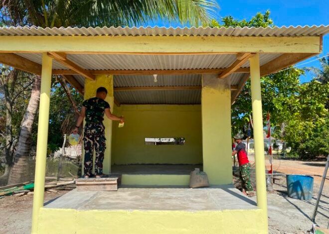 TMMD ke-129 Kodim 0413/Bangka Genjot Pembangunan, Renovasi Poskamling Masuki Tahap Pengecatan
