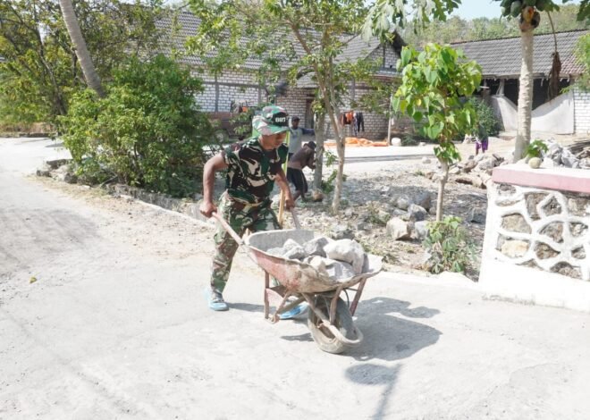 ​Bahu-Membahu Demi Perkembangan Desa: Satgas TMMD ke-129 Kodim 0812/Lamongan Pacu Pembangunan TPT Berbekal “Arko”