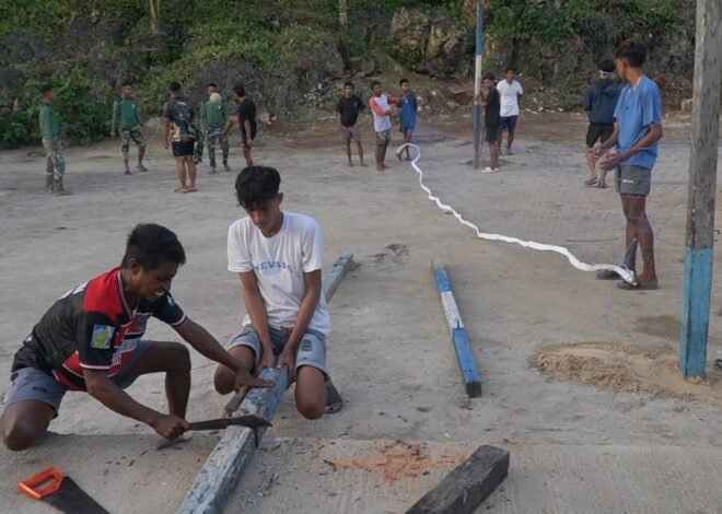 Masyarakat Desa Polewali Sambut Hangat Sarana Olahraga Dari Satgas TMMD 129
