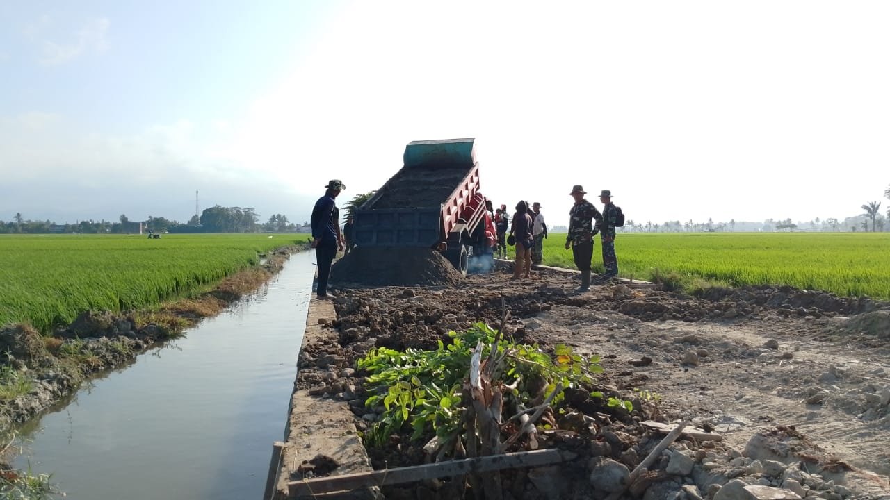 Menuju Garis Akhir, Pembangunan Jalan Tani TMMD Ke-129 Kodim 1404/Pinrang Capai 80 Persen