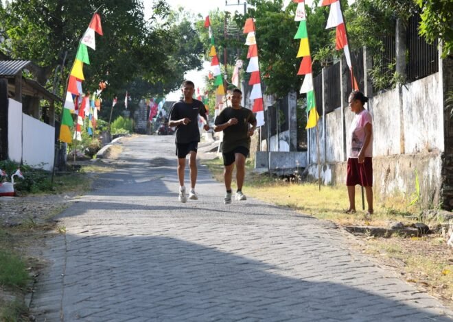 ​Di Luar Peluh Pembangunan: Anggota Satgas TMMD ke-129 Kodim 0812/Lamongan Jaga Kebugaran Lewat Joging Sore