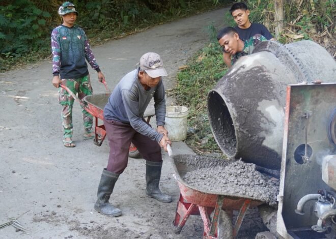Kekompakan Satgas dan Warga Jadi Kunci Percepatan Rabat Beton TMMD Ke-129