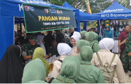 Kemeriahan Pembukaan TMMD 129 di Kedungadem dengan Bazar Pangan Murah