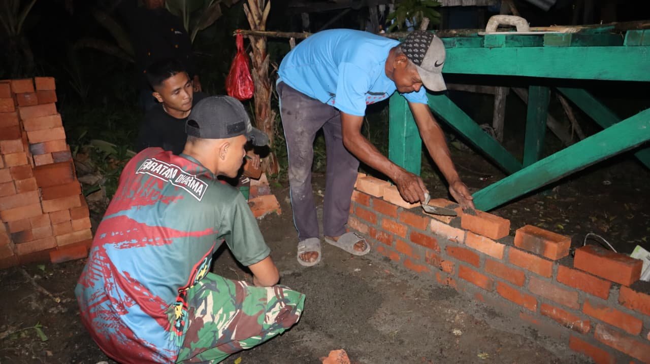 Tak Kenal Lelah dan Waktu, Satgas TMMD Lembur Hingga Malam Demi Rampungkan Target Air Bersih di Sebatik
