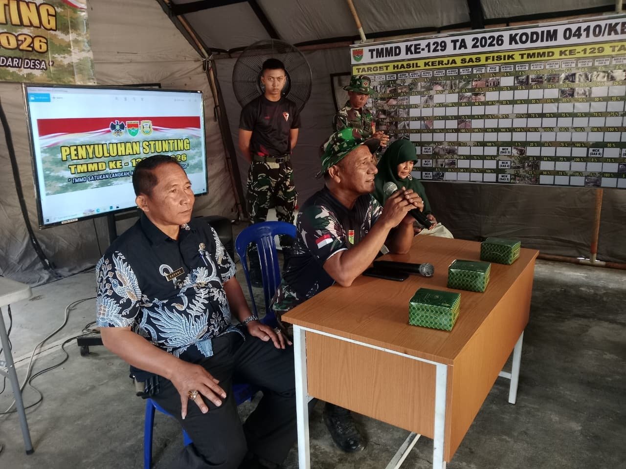 TMMD Ke-129 Kodim 0410/KBL Perkuat Pembangunan SDM, Satgas Berikan Penyuluhan Pencegahan Stunting kepada Warga Pinang Jaya