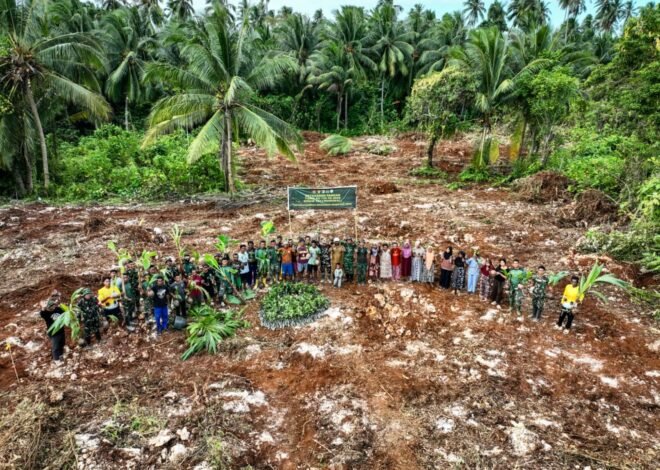 Satgas TMMD Ke-129 Kodim 1311/Morowali Bersama Warga Laksanakan Penanaman Bibit untuk Dukung Ketahanan Pangan